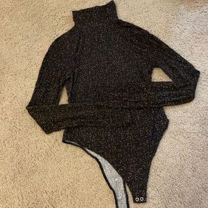 Brown and black turtleneck bodysuit🥰!! Super cute under a sweater or by itself!